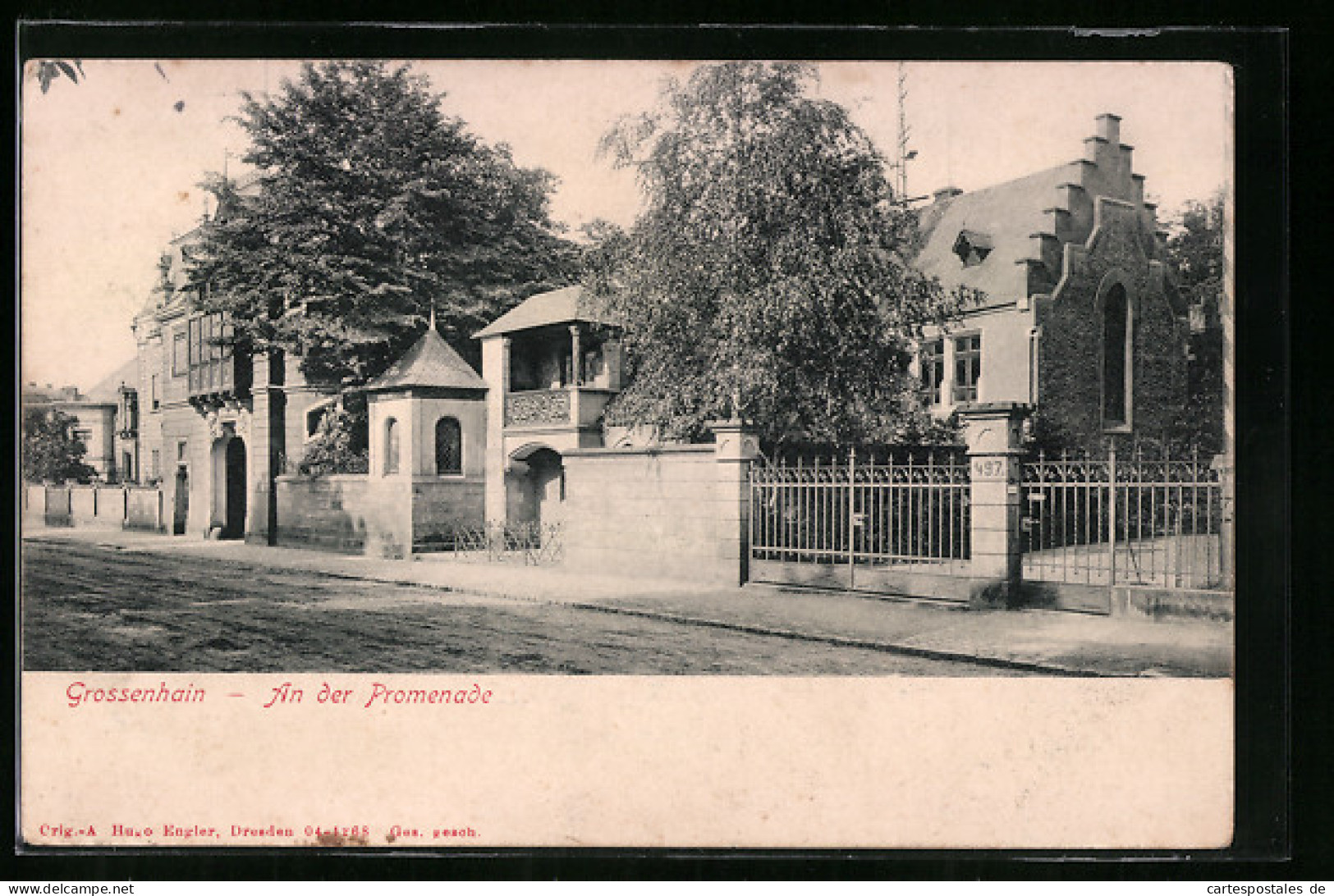 AK Grossenhain, An Der Promenade Mit Bäumen  - Grossenhain