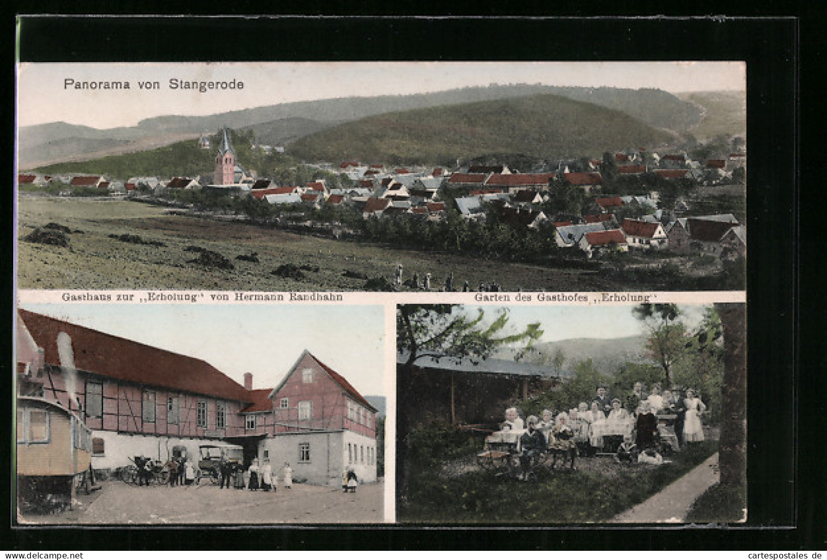 AK Stangerode, Gasthaus Zur Erholung Mit Garten, Panorama  - Other & Unclassified