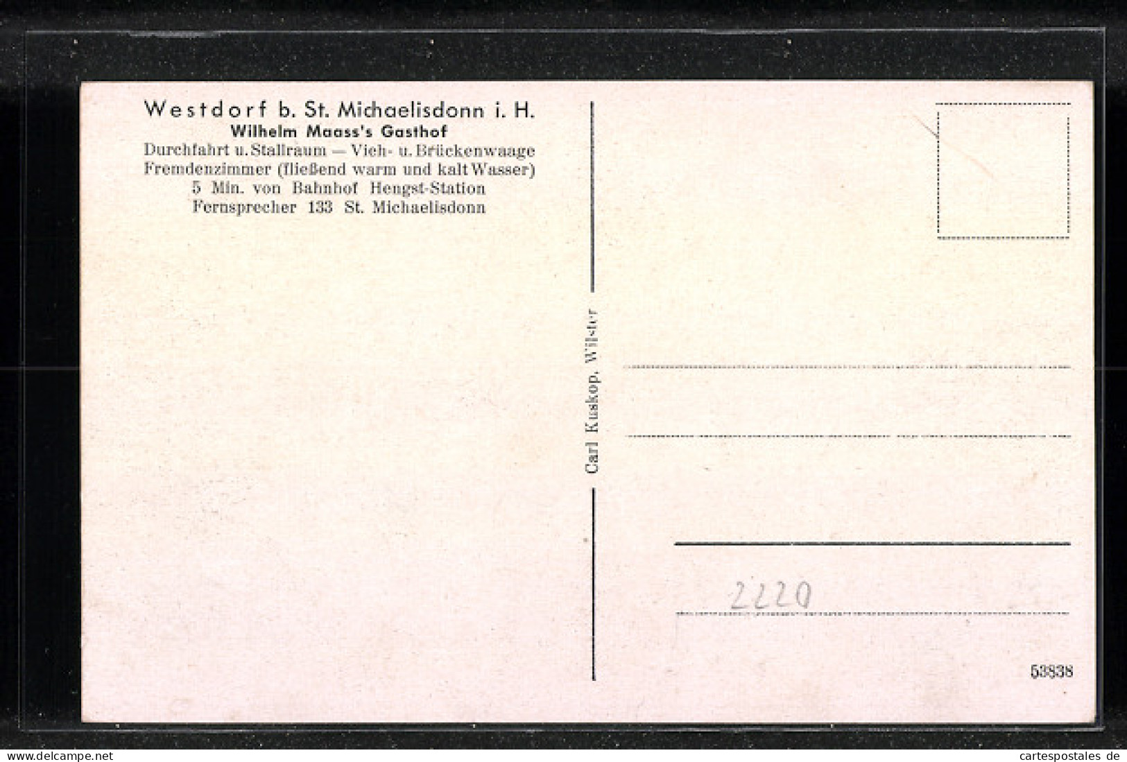 AK Westdorf B. St. Michaelisdonn, Wilhelm Maass`s Gasthof  - Andere & Zonder Classificatie