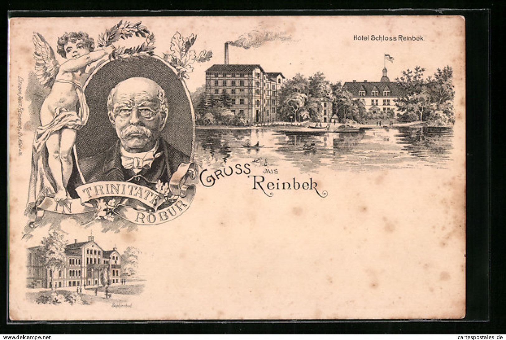 Lithographie Reinbek, Hôtel Schloss Reinbek Und Sophienbad  - Reinbek