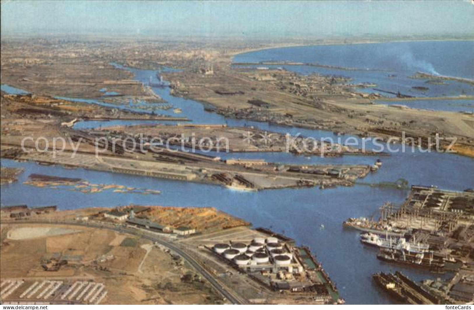 72486855 Los_Angeles_California Union Oil Company Long Beach Harbor Air View - Sonstige & Ohne Zuordnung