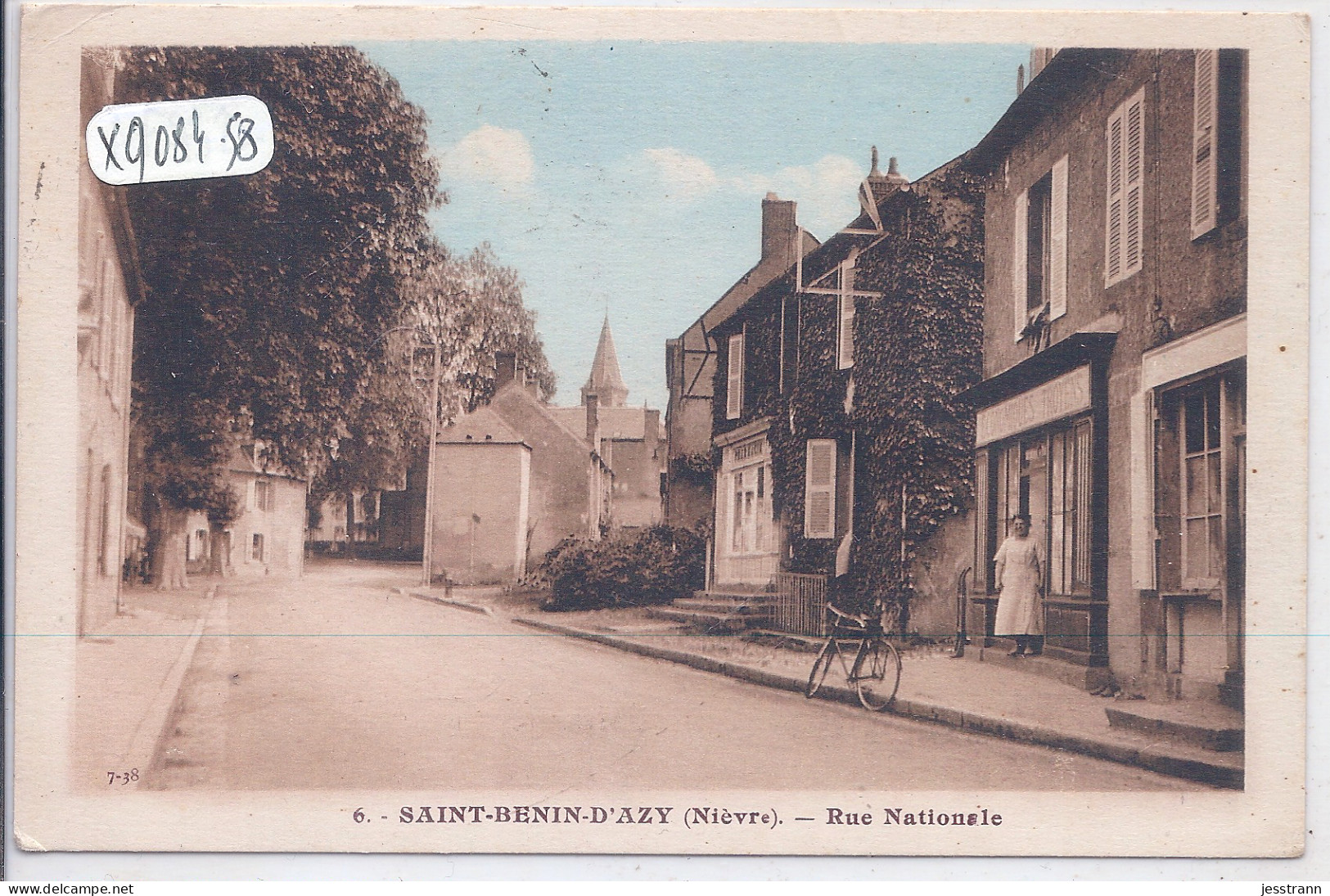 SAINT-BENIN-D AZY- RUE NATIONALE- SUCCURSALE DES ECONOMIQUES TROYENS- ARTISTIC 6- CLICHE DE 1938 - Sonstige & Ohne Zuordnung