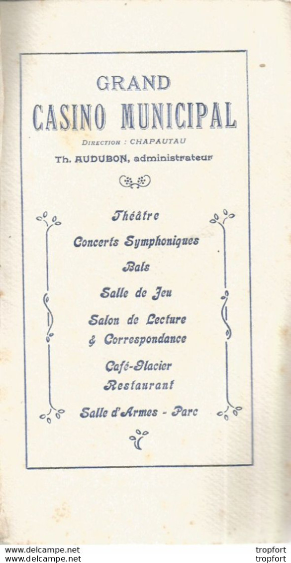 JU / PROGRAMME Theatre SABLES D'OLONNE Concert Charité 1910 CASINO MUNICIPAL Berengère David - Programmes