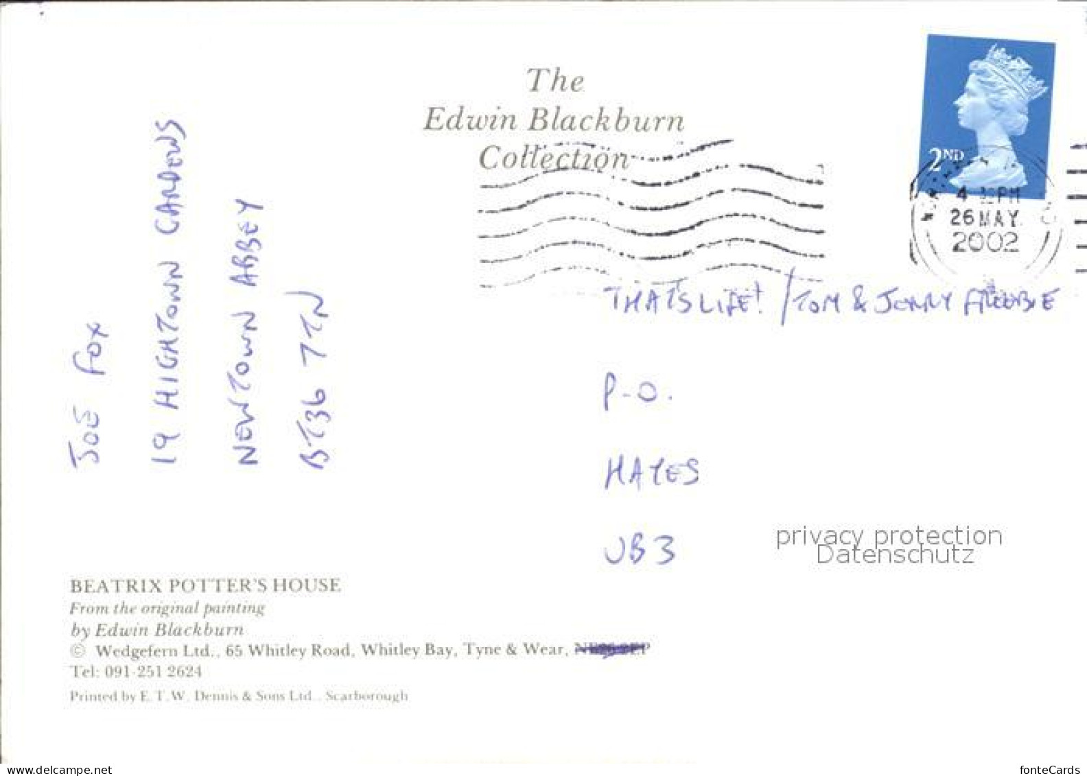 72480597 Whitley Bay Beatrix Potters Haus Kuenstlerkarte  - Autres & Non Classés