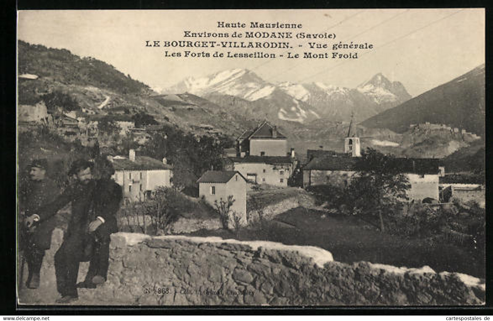 CPA Bourg-Villarodin, Vue Generale, Les Forts De Lesseillon, Le Mont Froid  - Otros & Sin Clasificación