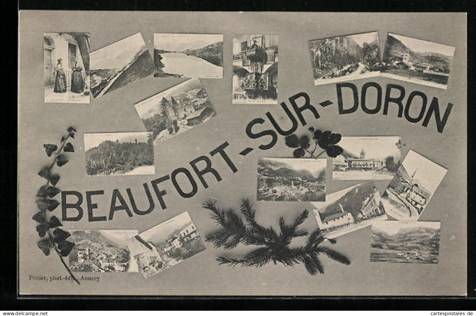 CPA Beaufort-sur-Doron, Vue Generale, L`Eglise, Hotel De Ville  - Beaufort