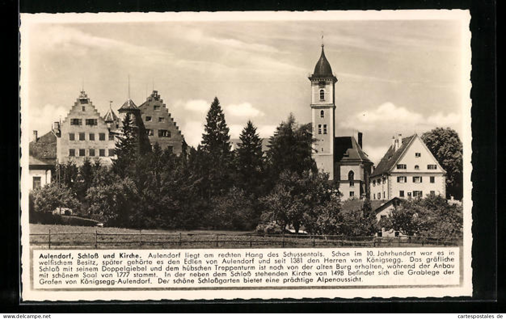 AK Aulendorf, Blick Auf Schloss Und Kirche  - Andere & Zonder Classificatie