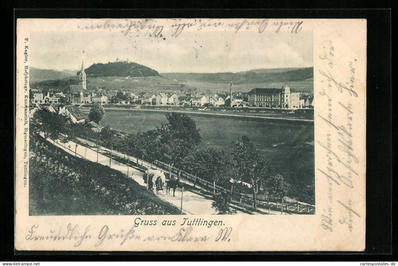 AK Tuttlingen, Panorama Der Stadt, Pferdekarren Unterwegs  - Tuttlingen