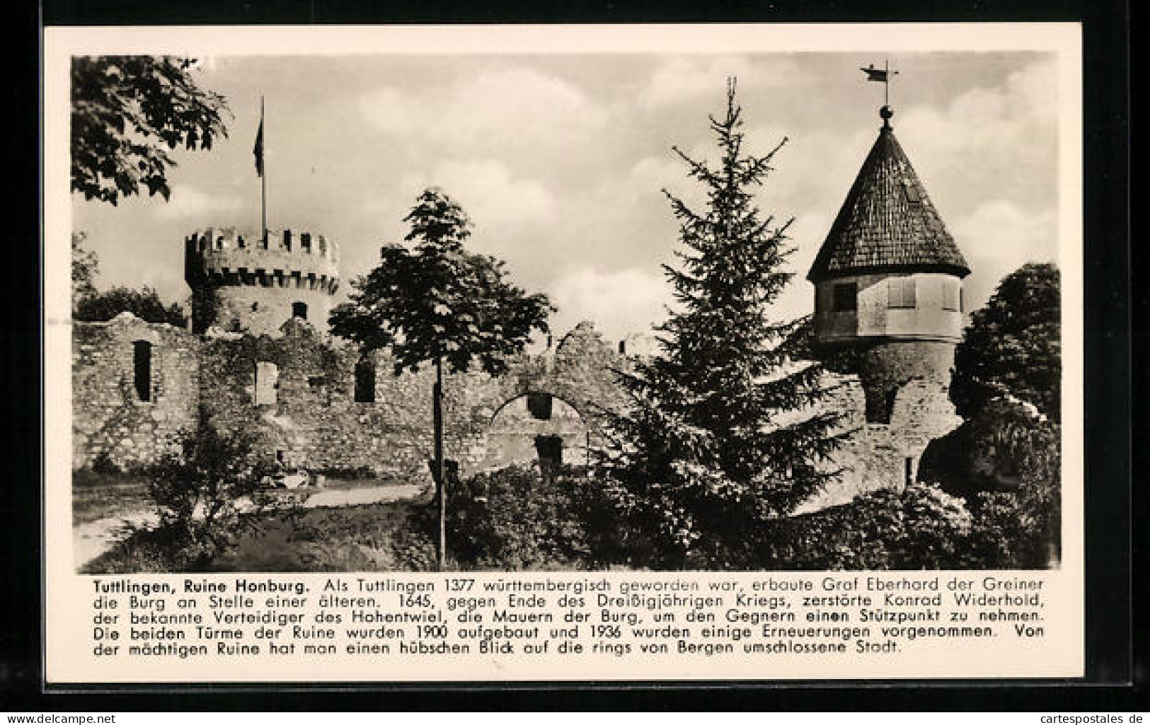 AK Tuttlingen A. D. Donau, Vor Der Ruine Honburg  - Tuttlingen