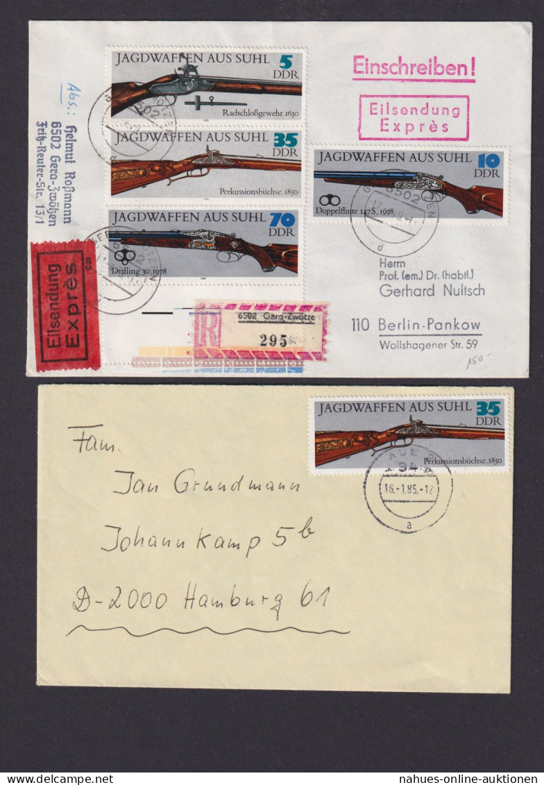 Briefmarken DDR Sammlung Waffen Jagdwaffen gutes Lot Festpreis 90,00