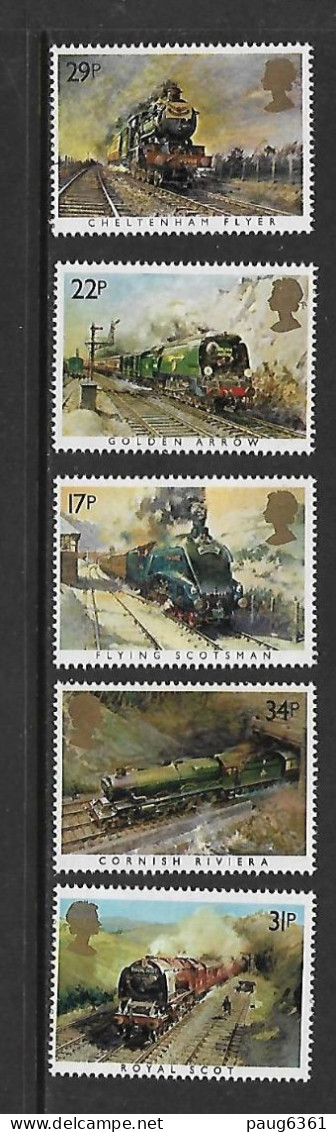 GRANDE-BRETAGNE 1985 TRAINS  YVERT N°1168/1172 NEUF MNH** - Eisenbahnen