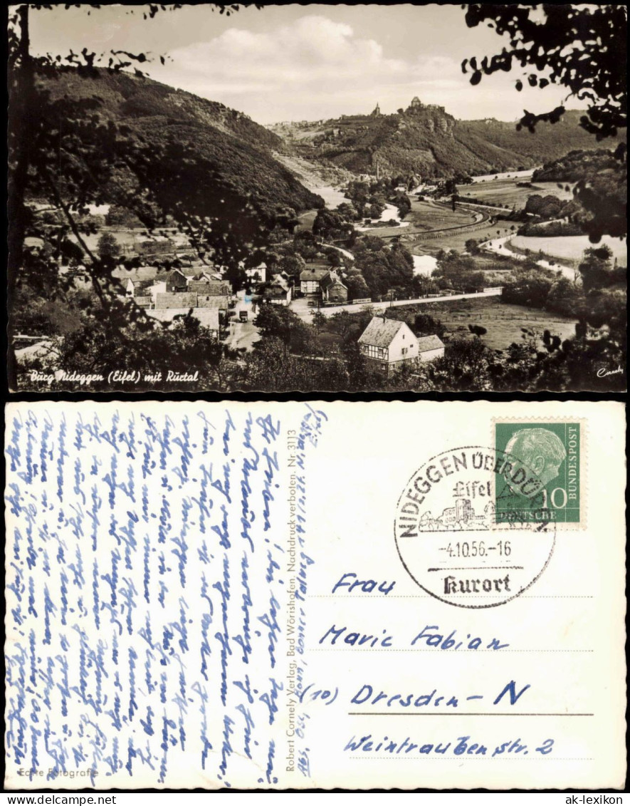 Ansichtskarte Nideggen (Eifel) Panorama Burg Nideggen (Eifel) Mit Rurtal 1956 - Other & Unclassified