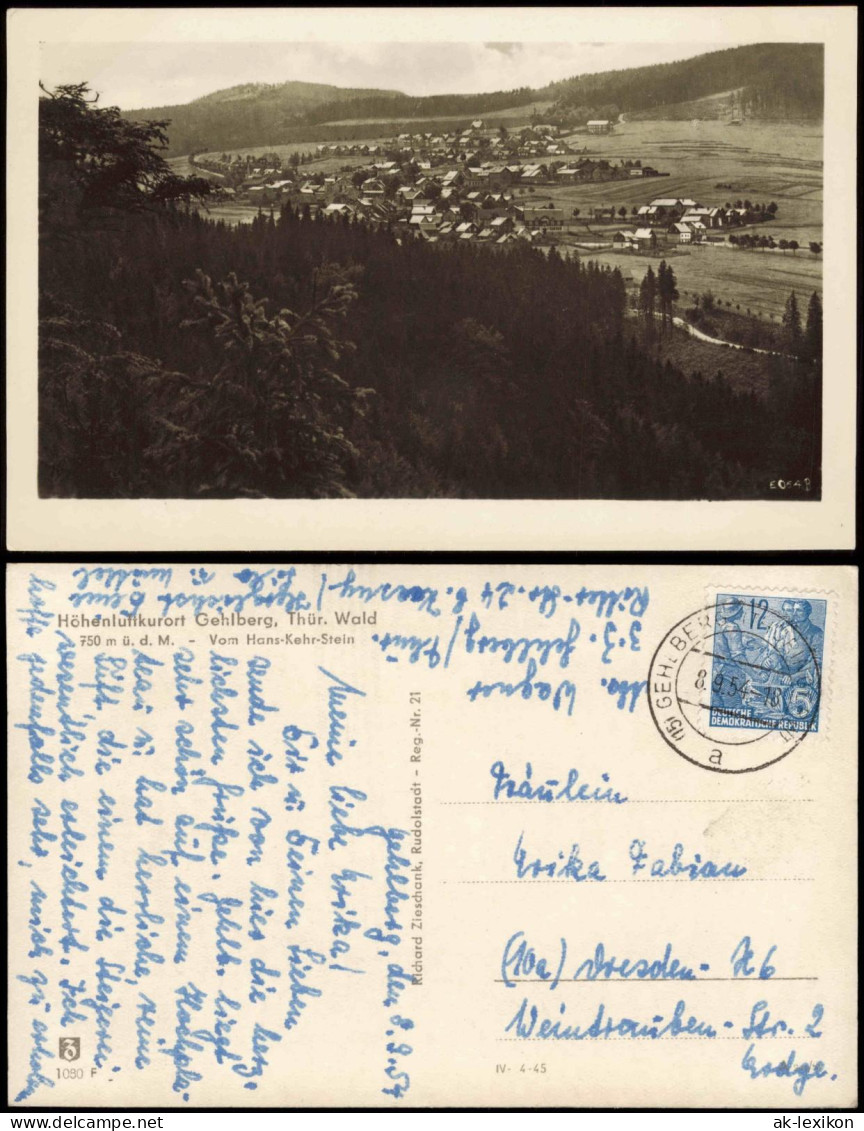 Gehlberg Umland-Ansicht Blick Vom Hans-Kehr-Stein Zur DDR-Zeit 1954 - Andere & Zonder Classificatie