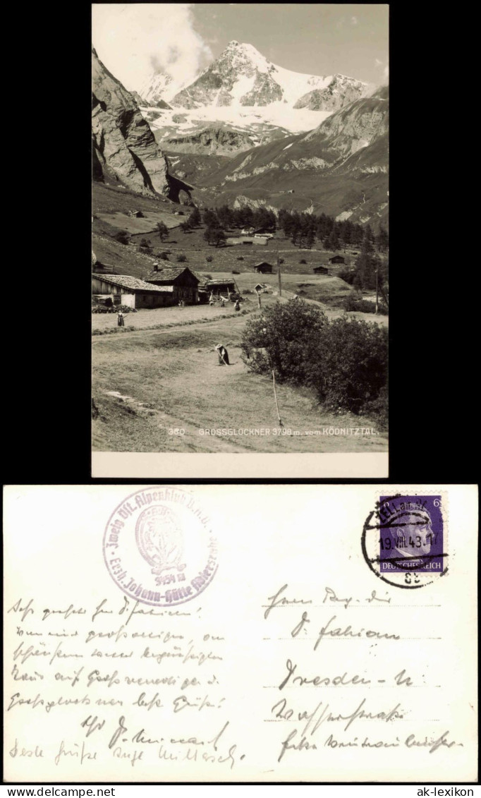 Ansichtskarte Zell Am See GROSSGLOCKNER Vom KÖDNITZTAL Aus Gesehen 1943 - Autres & Non Classés