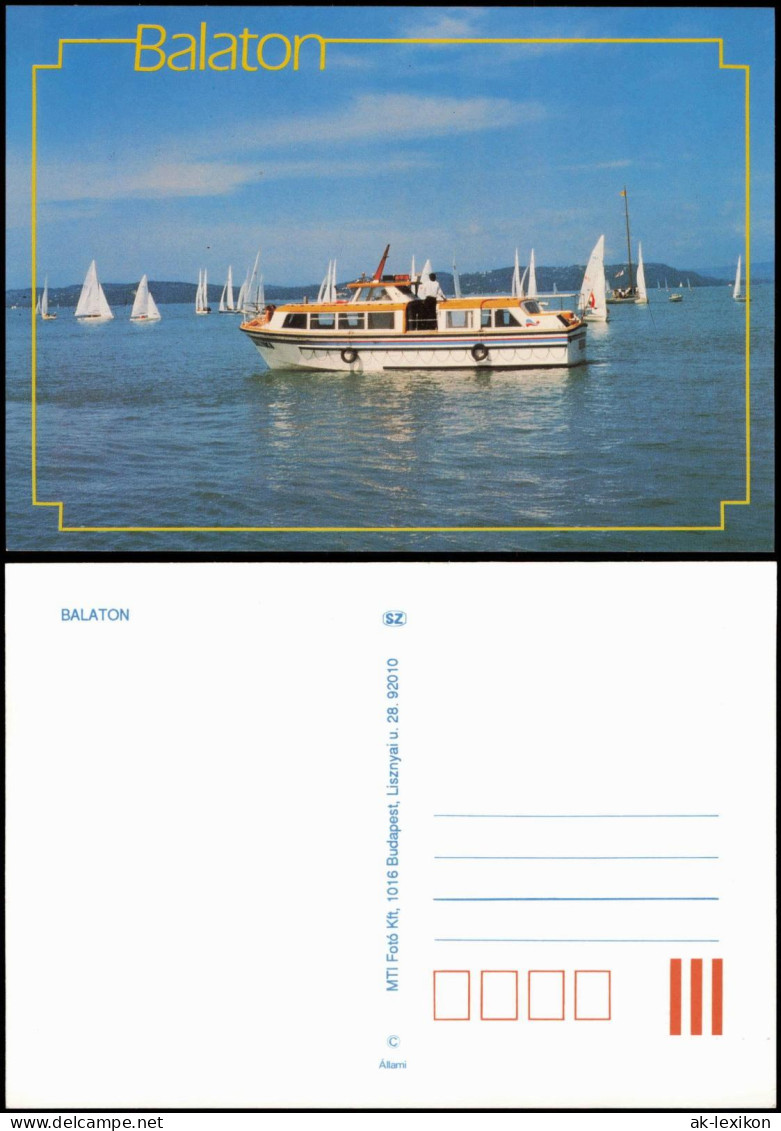 Postcard .Ungarn Balaton Magyar Motorschiff Segelboot 1989 - Ungheria