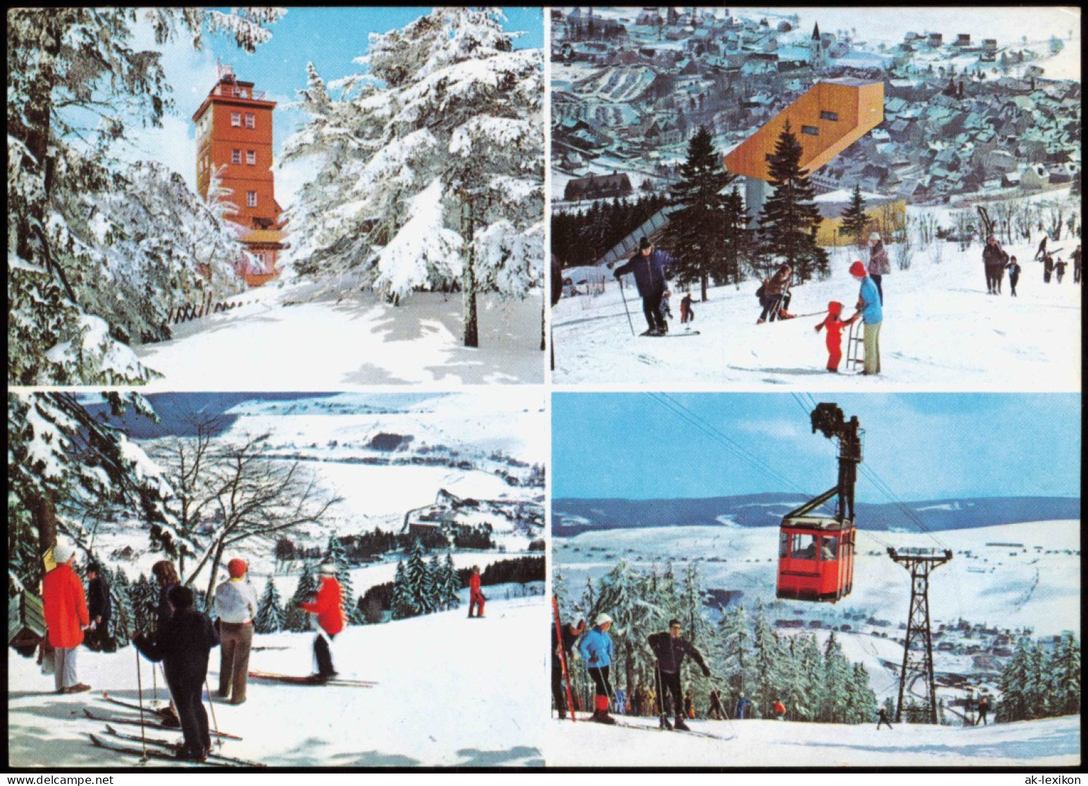 Oberwiesenthal Wetterwarte Sprungschanze Skihang Drahtseilbahn Fichtelberg 1977 - Oberwiesenthal