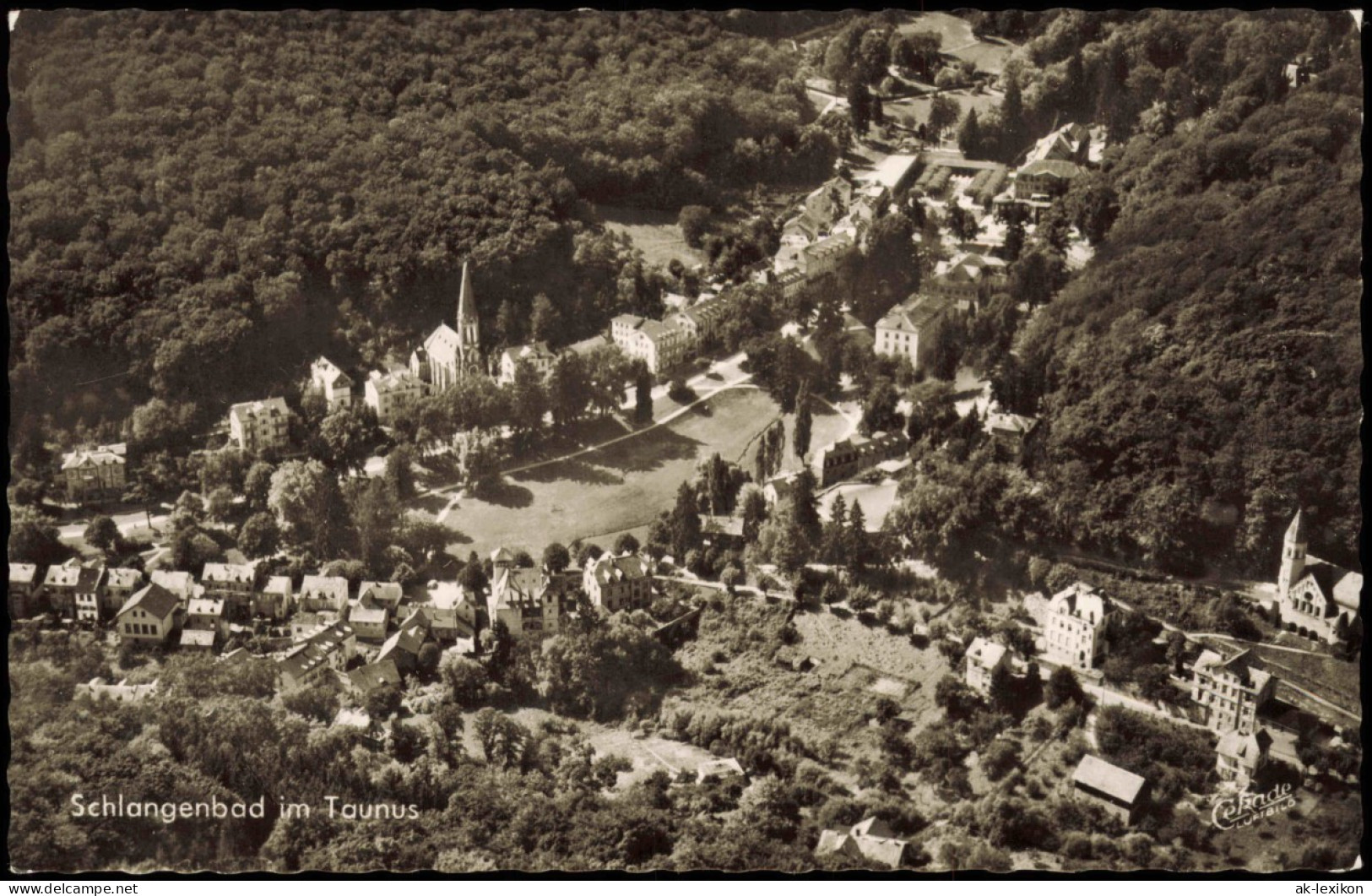 Ansichtskarte Schlangenbad Luftbild Ortsansicht Vom Flugzeug Aus 1972/1965 - Schlangenbad