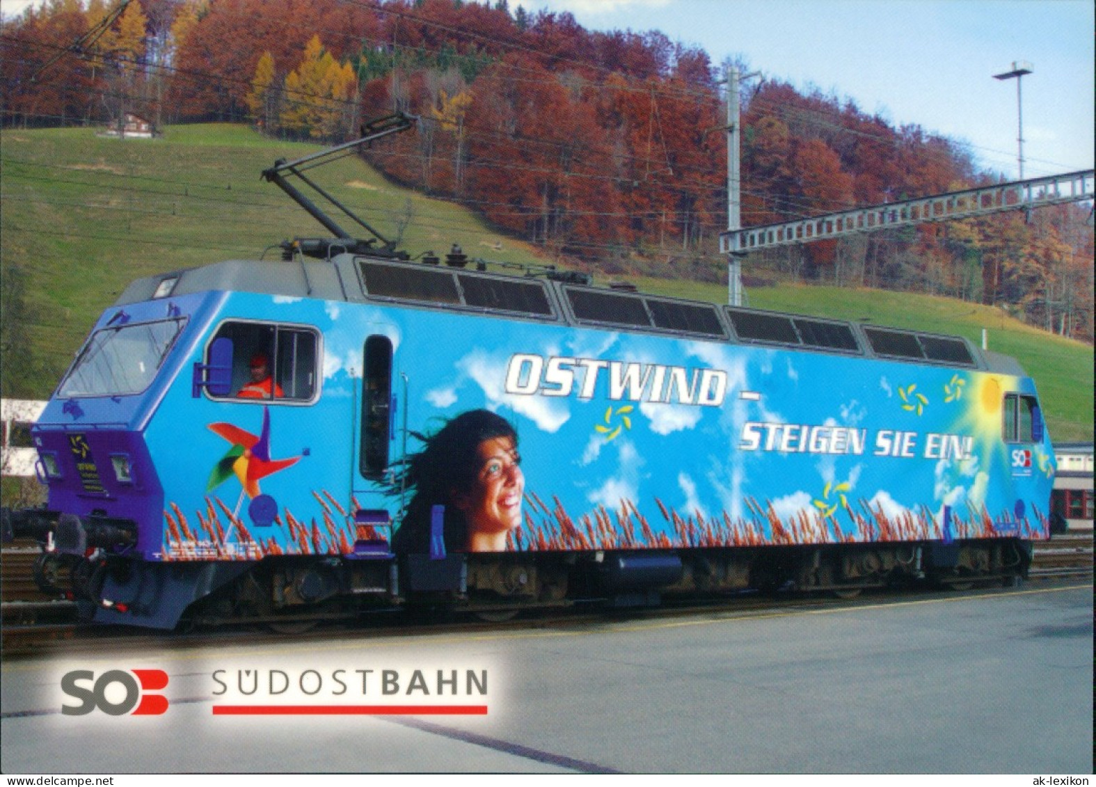 Verkehr & Eisenbahn (Railway) SOB-Lokomotive Re 456 Schweiz. Südostbahn AG 1990 - Trains