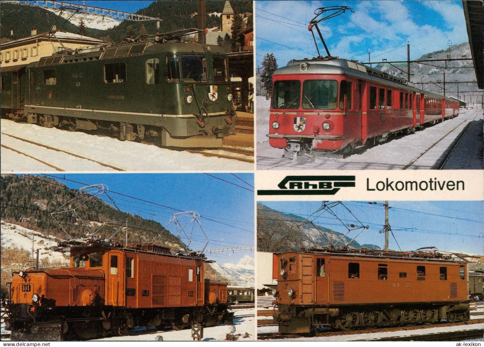 Ansichtskarte .Graubünden Rhätische Bahn Eisenbahn Lokomotiven 1988 - Autres & Non Classés