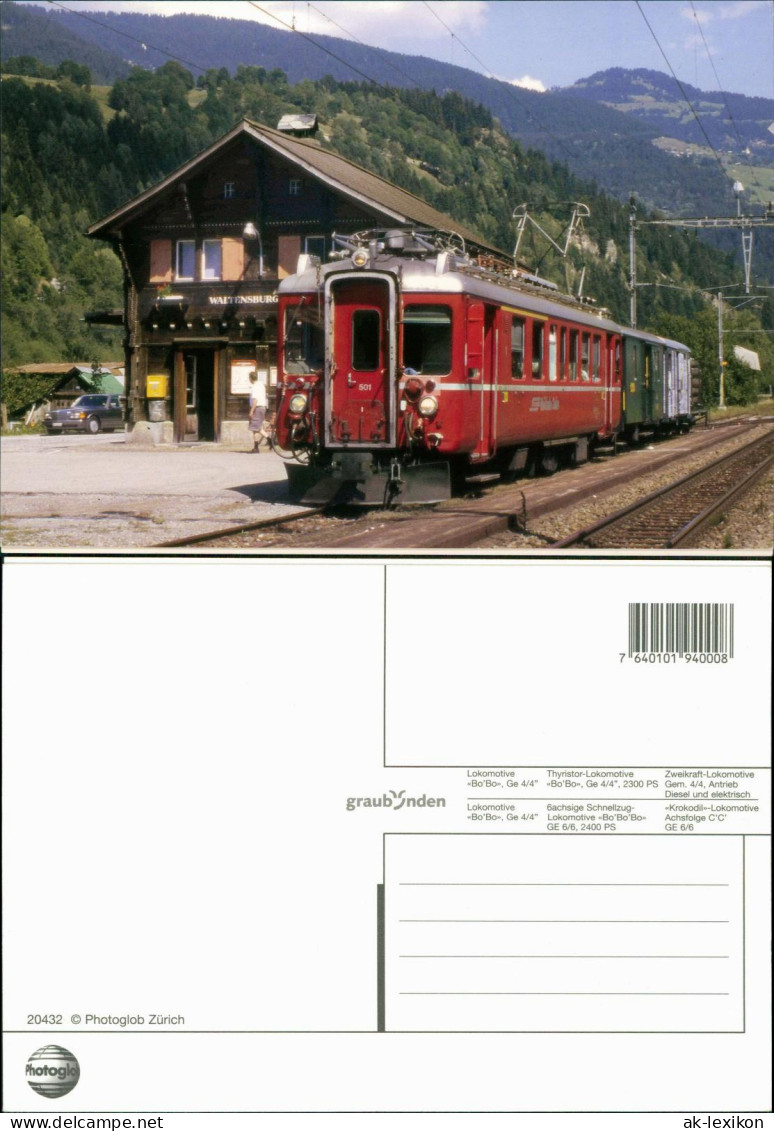 Ansichtskarte  Verkehr & Eisenbahn: Graubünden Schnellzug-Lokomotive 1990 - Eisenbahnen