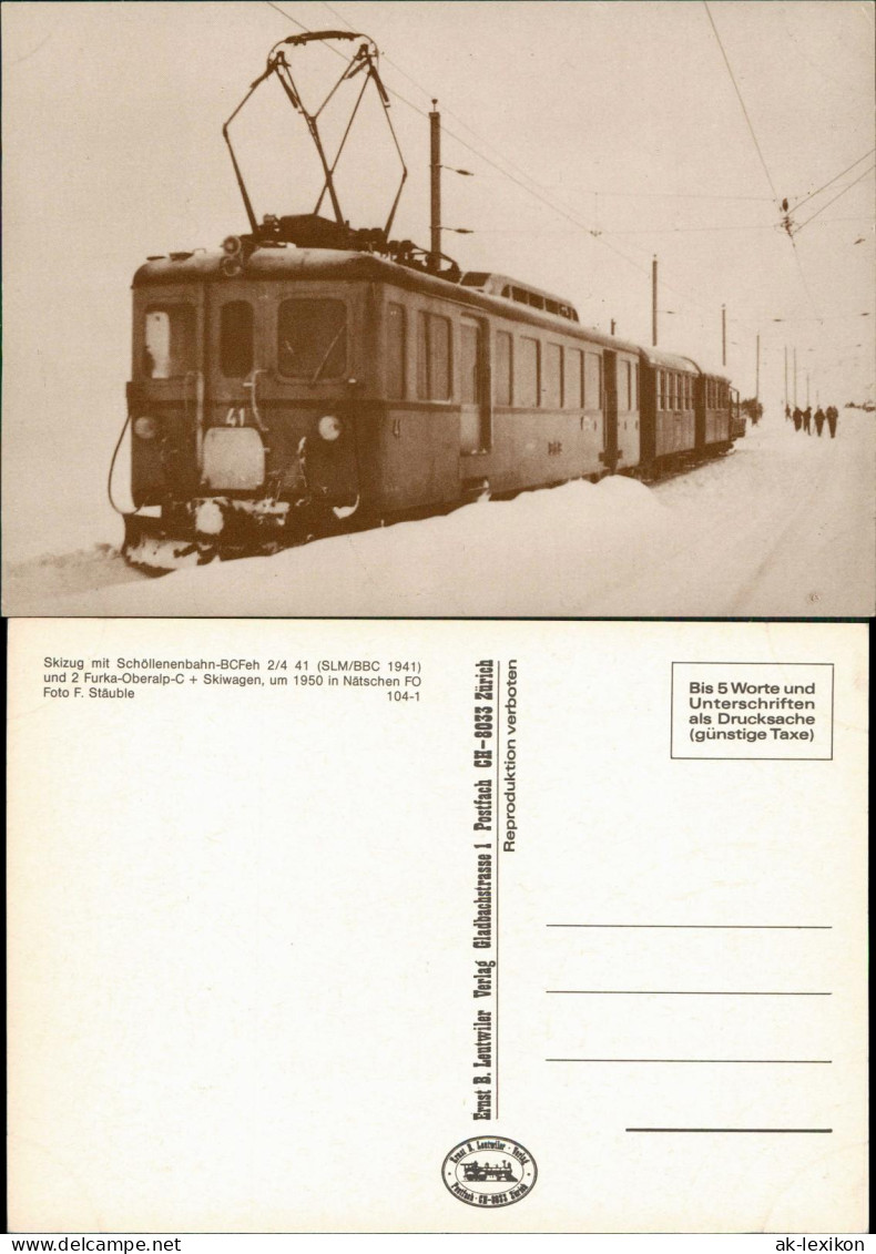 Ansichtskarte Realp Skizug Mit Schöllenenbahn-BCFeh Eisenbahn 1970 - Autres & Non Classés