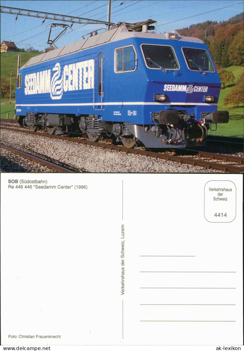 SOB (Südostbahn) Re 446 446 "Seedamm Center" Verkehr Eisenbahn Lokomotive 1980 - Trenes