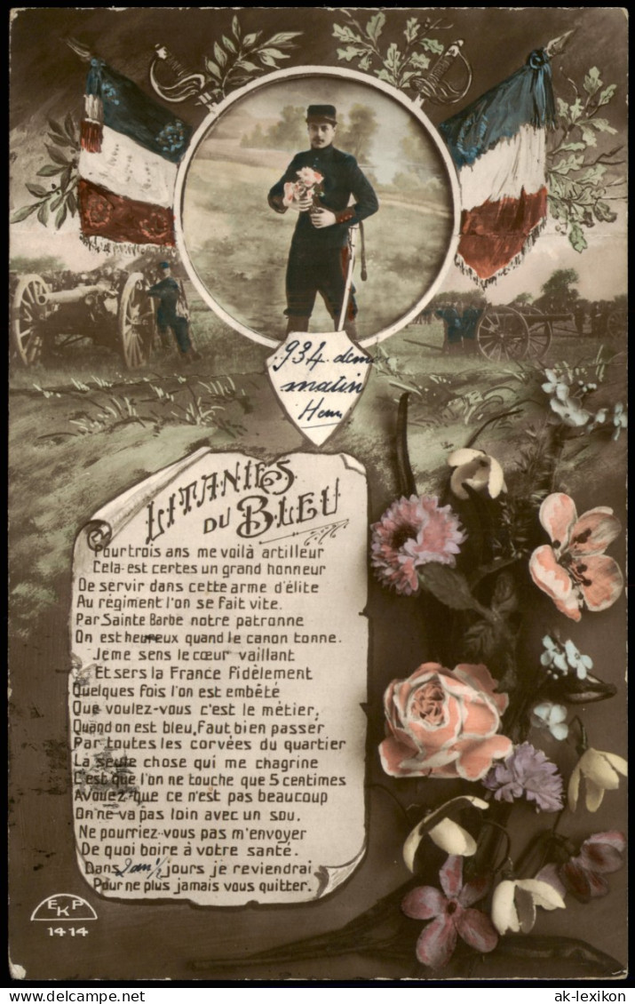 .Frankreich Patriotika France Fotokunst Militaria Litanies Du Bleu 1914 - Sonstige & Ohne Zuordnung