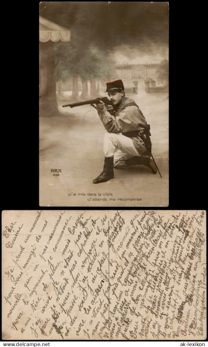 CPA .Frankreich Patriotika France Soldat Mit Gewehr Fotokunst 1916 - Autres & Non Classés