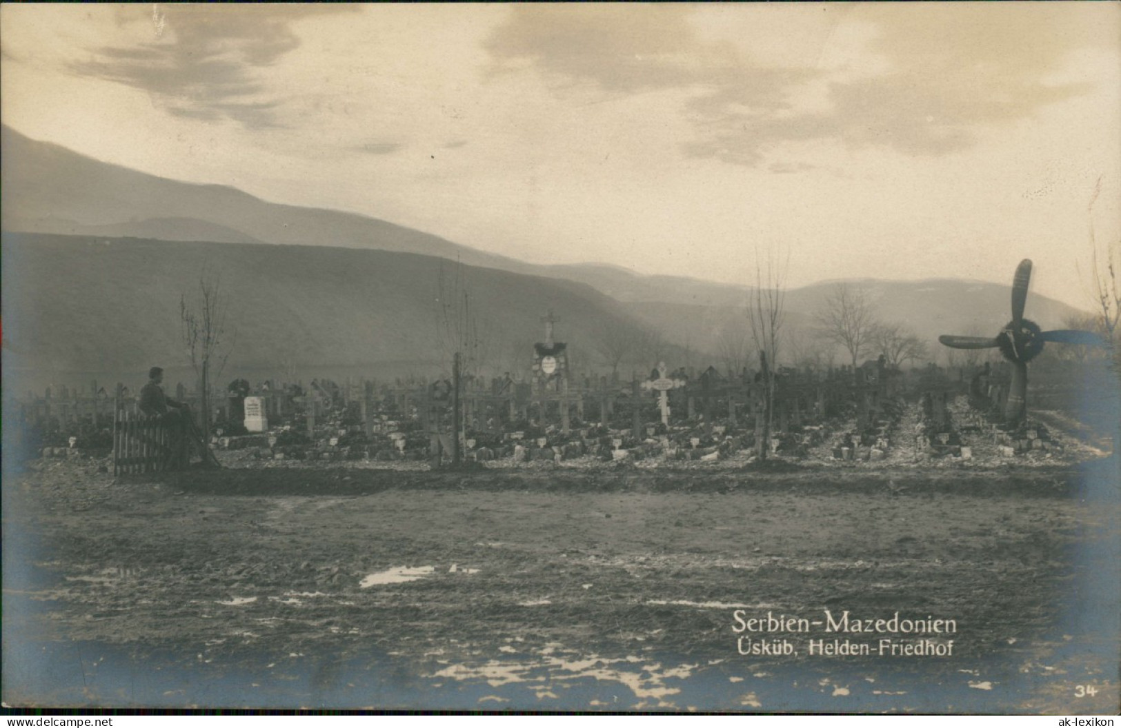 Skopje Скопје | Üsküp Fotokarte Heldenfriedhof Serbien-Mazedonien 1916 - Macédoine Du Nord