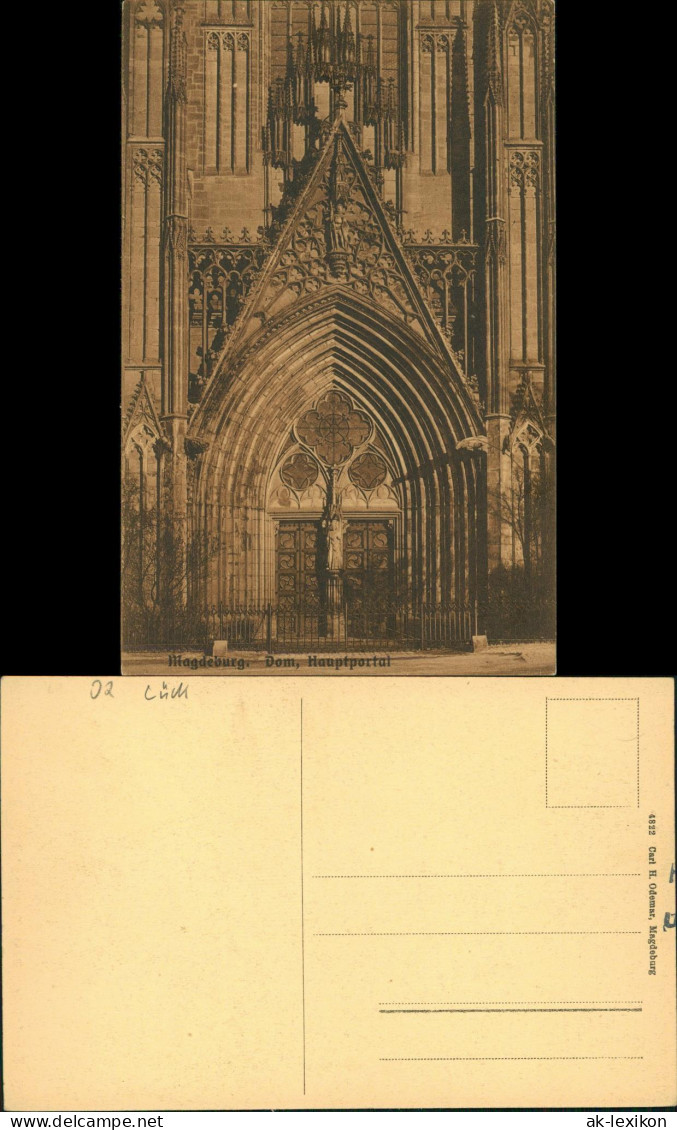 Ansichtskarte Altstadt-Magdeburg Dom, Hauptportal 1922 - Altri & Non Classificati