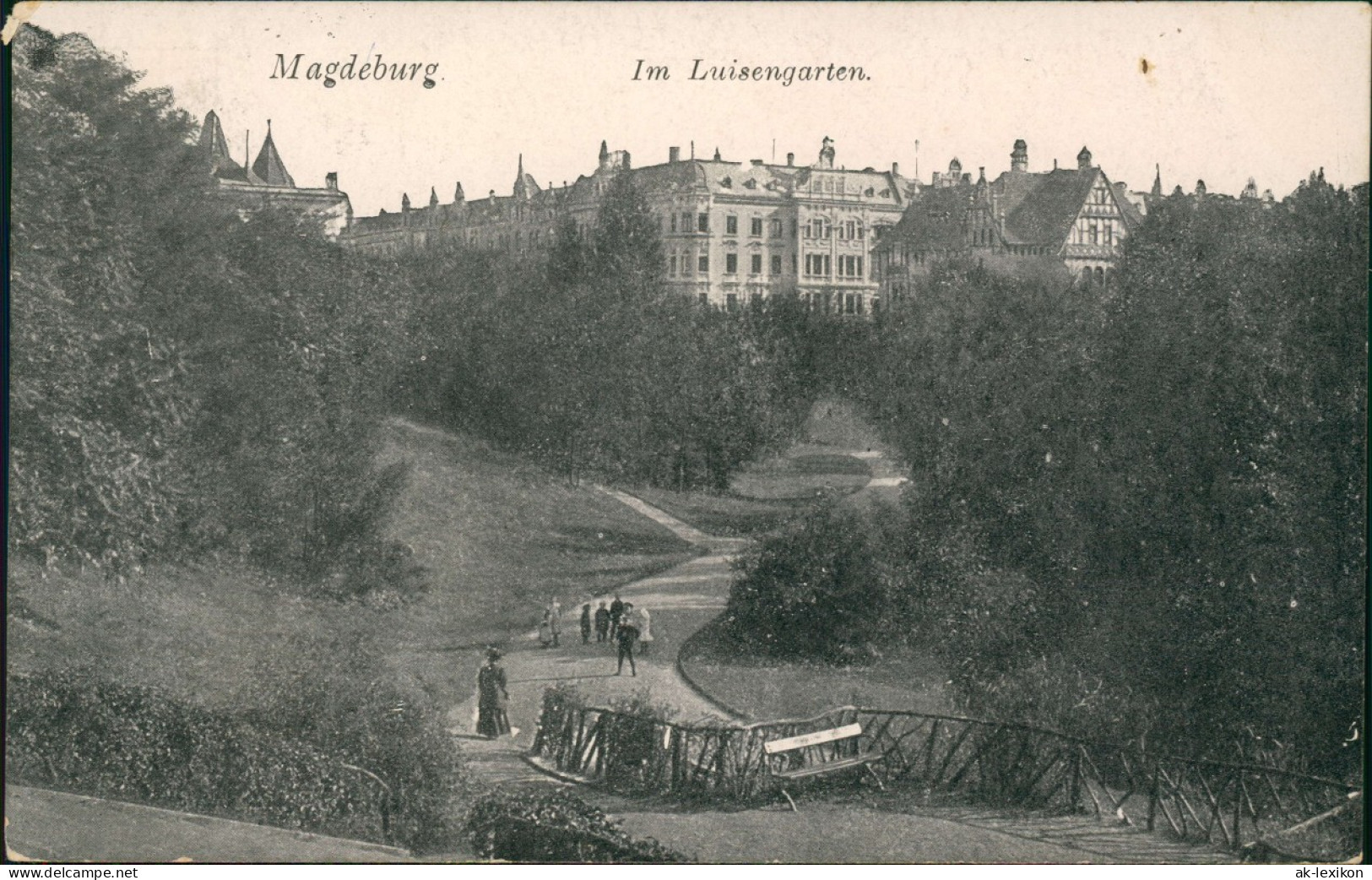 Ansichtskarte Magdeburg Im Luisengarten. 1923  Gel 40 Mark Posthorn - Altri & Non Classificati