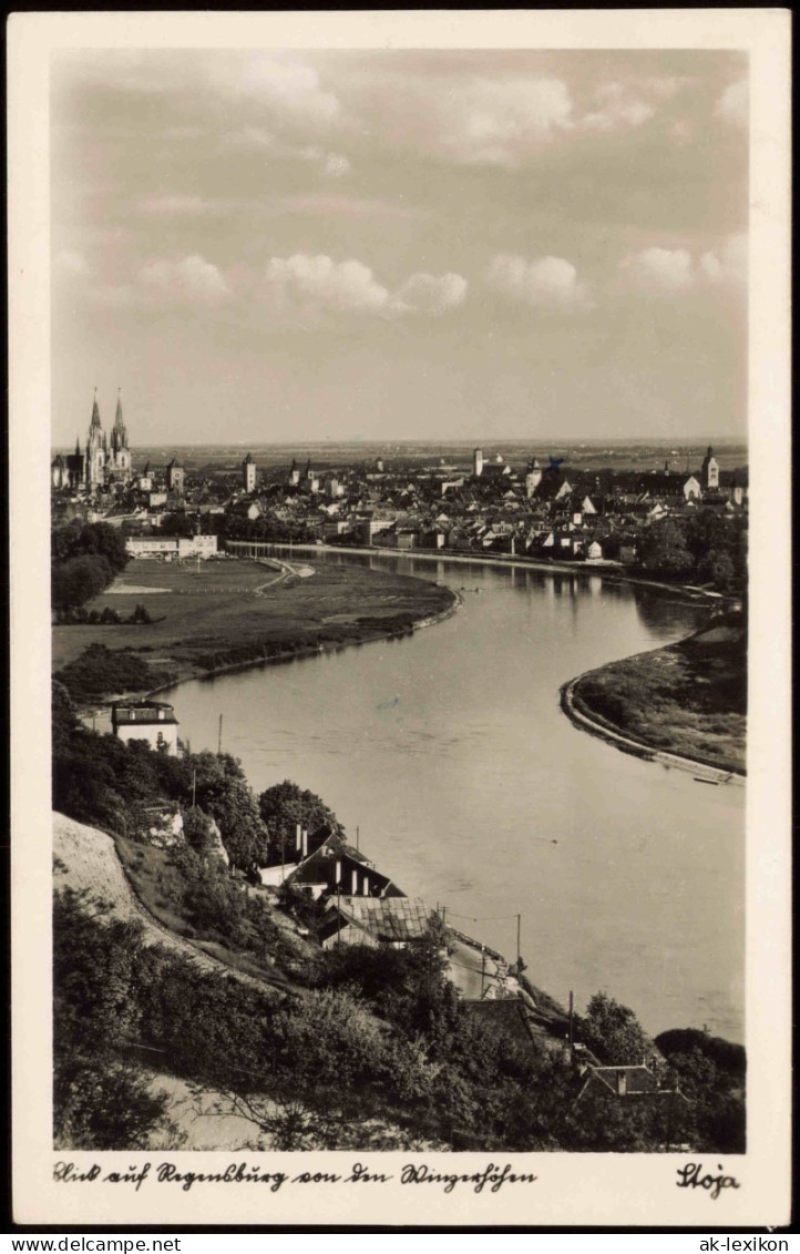 Ansichtskarte Regensburg Panorama-Ansicht Stadt-Teilansicht 1947 - Regensburg