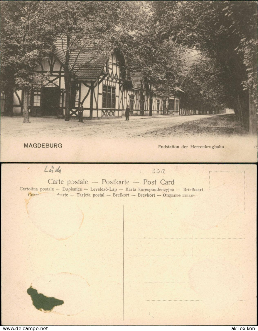 Ansichtskarte Herrenkrug-Magdeburg Endstation Der Herrenkrugbahn 1912 - Andere & Zonder Classificatie