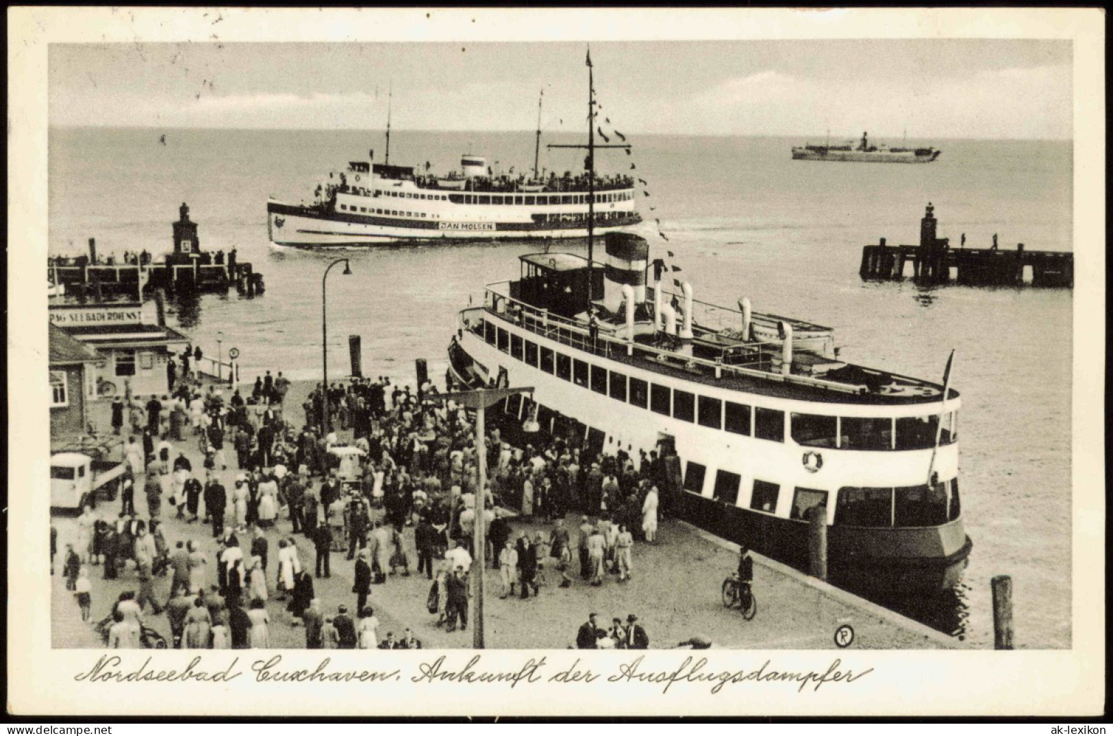 Ansichtskarte Cuxhaven Dampfer Steamer 1953  Landpoststempel Stickenbüttel - Cuxhaven