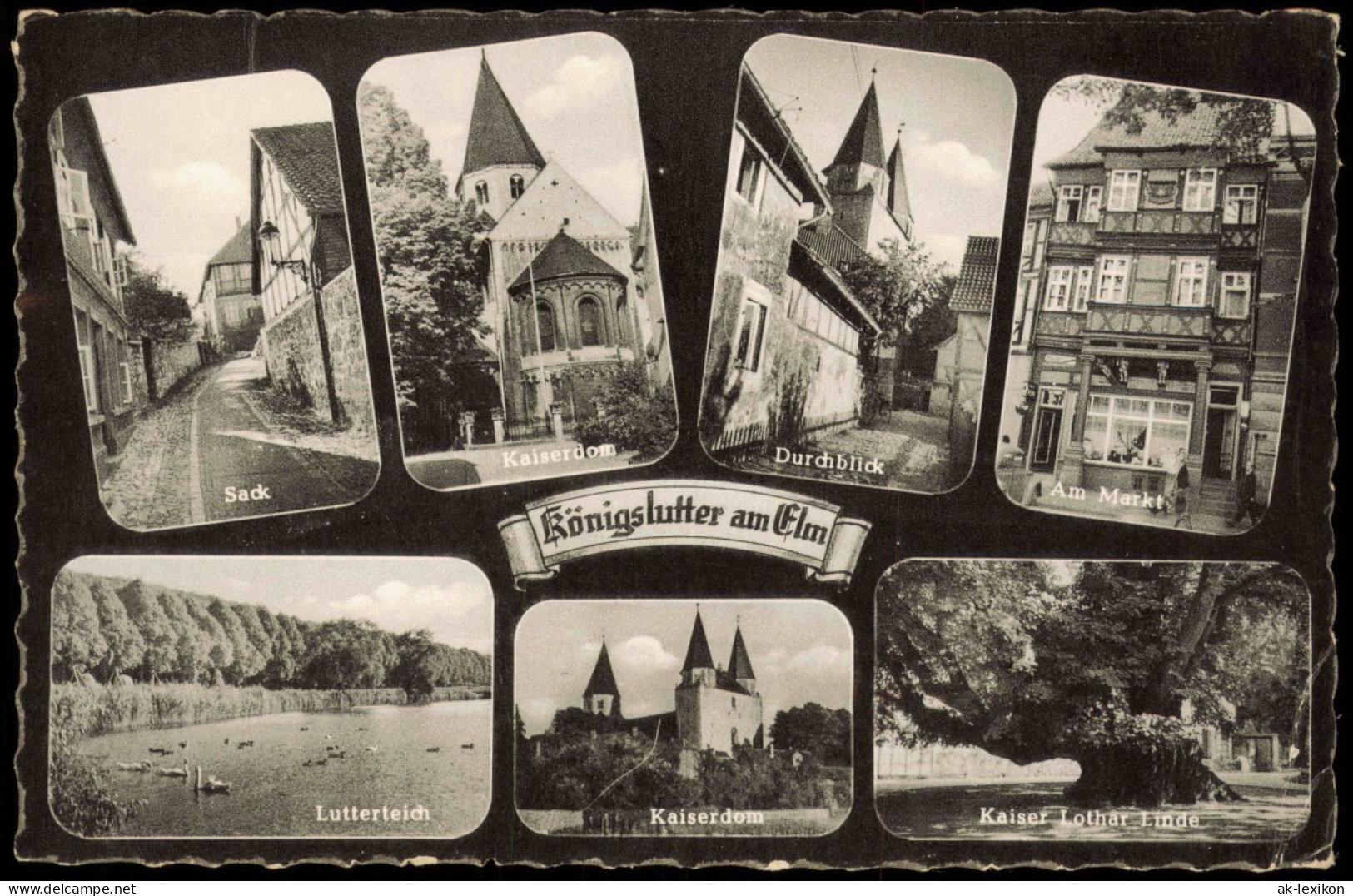 Königslutter Am Elm  Mehrbildkarte U.a. Sack Am Markt Lutterteich Dom Uvm. 1955 - Sonstige & Ohne Zuordnung