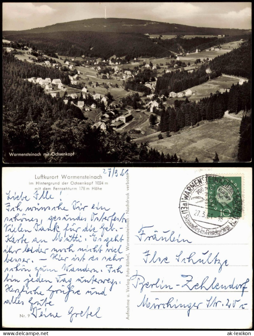 Ansichtskarte Warmensteinach Panorama-Ansicht Mit Ochsenkopf 1961 - Other & Unclassified