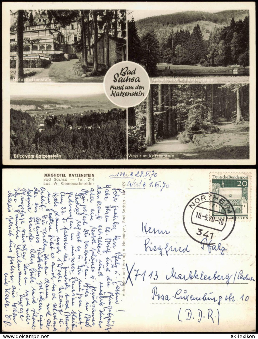 Bad Sachsa Mehrbildkarte Mit Ortsansichten U.a. Berghotel Katzenstein 1970 - Bad Sachsa