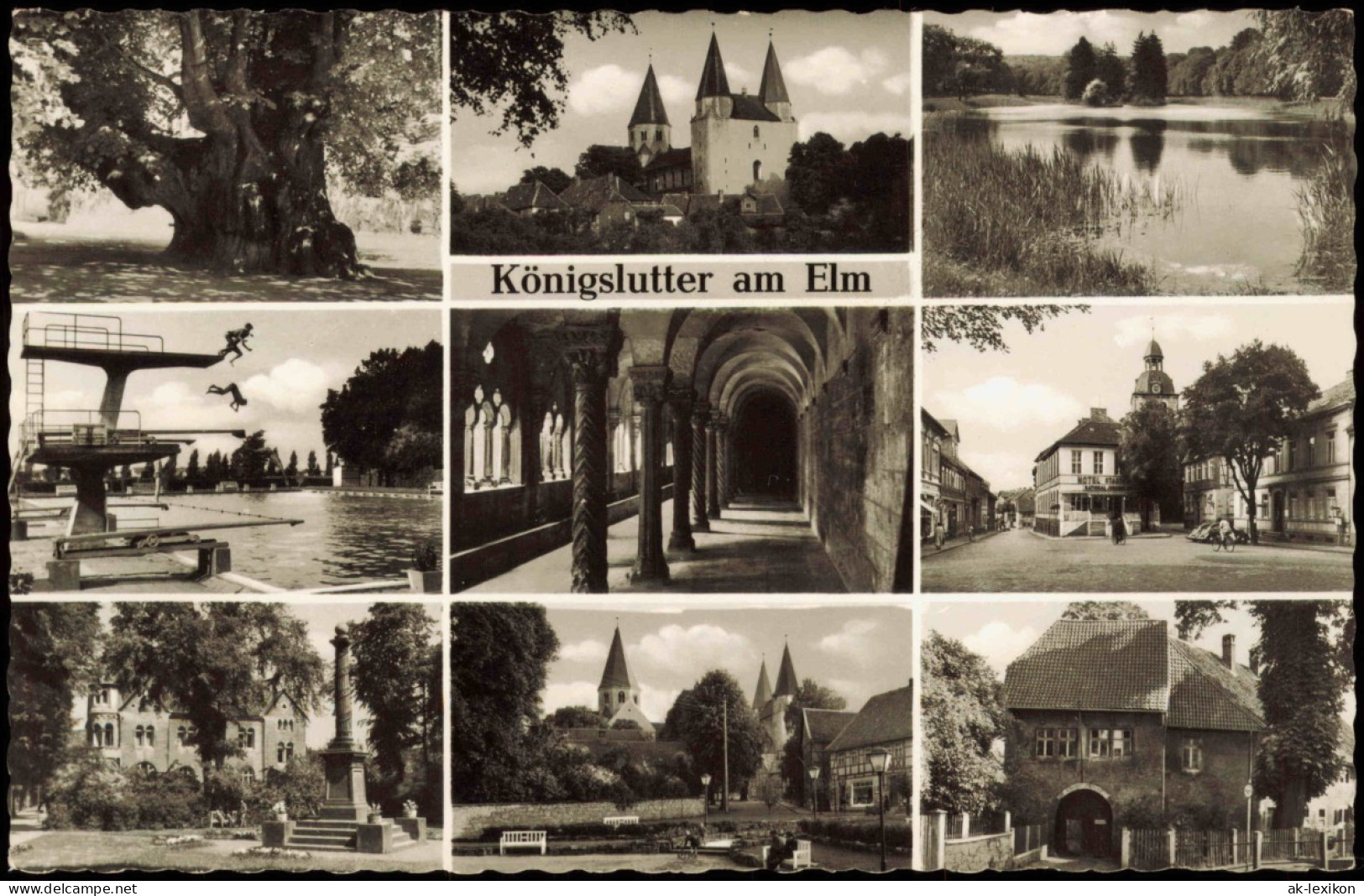 Königslutter Elm Mehrbildkarte Mit 9 Ortsansichten U.a. Freibad Schwimmbad 1960 - Other & Unclassified