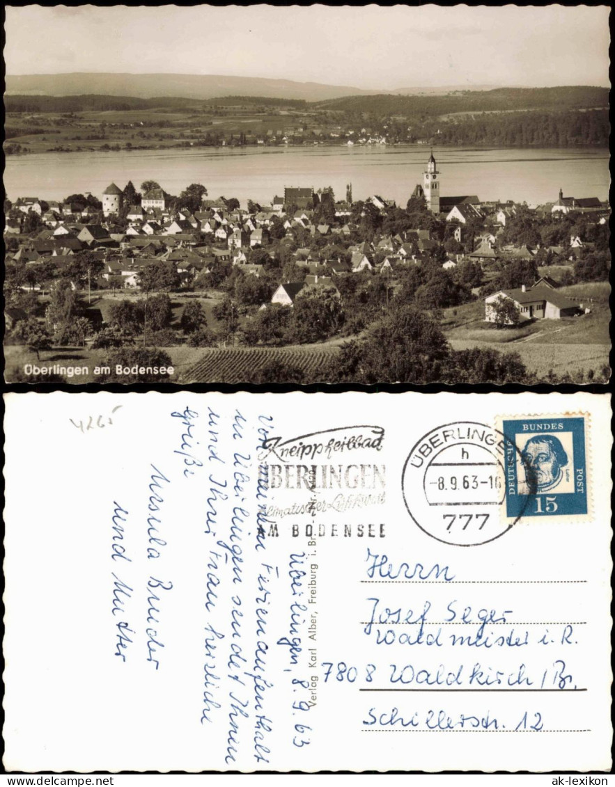 Ansichtskarte Überlingen Blick über Die Stadt Zum Bodensee 1963 - Überlingen