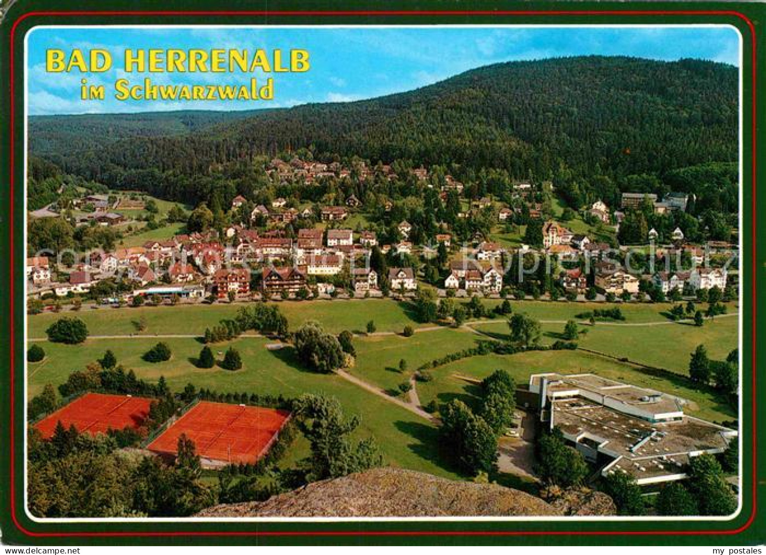 72858897 Bad Herrenalb Panorama Blick Vom Falkenfelsen Tennisplatz Bad Herrenalb - Bad Herrenalb