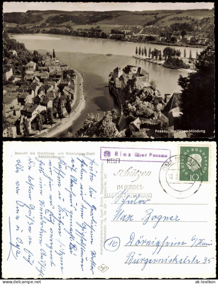 Ansichtskarte Passau Stadt 1960  Gel. Landpoststempel Ries - Passau