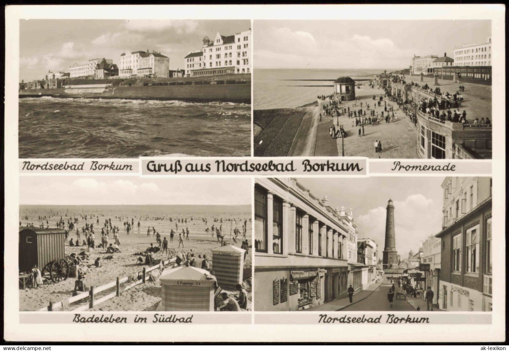 Ansichtskarte Borkum Promenade, Badeleben 1959 - Borkum