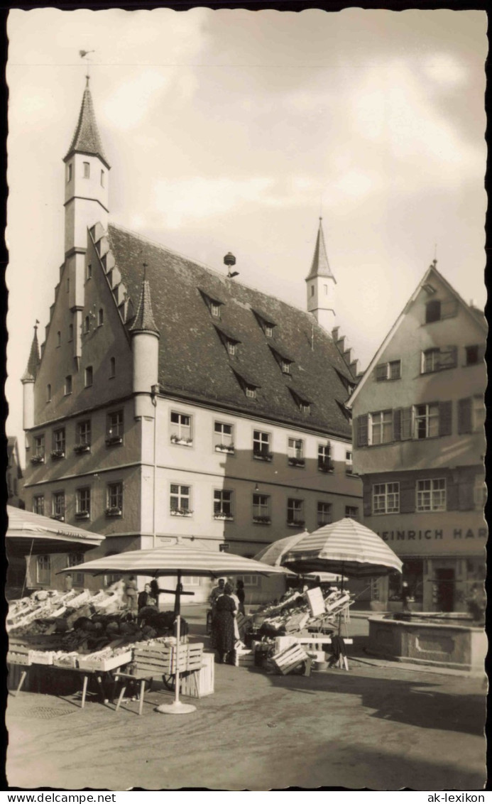 Ansichtskarte Biberach An Der Riß Straßenansicht Mit Markt-Ständen 1956 - Biberach