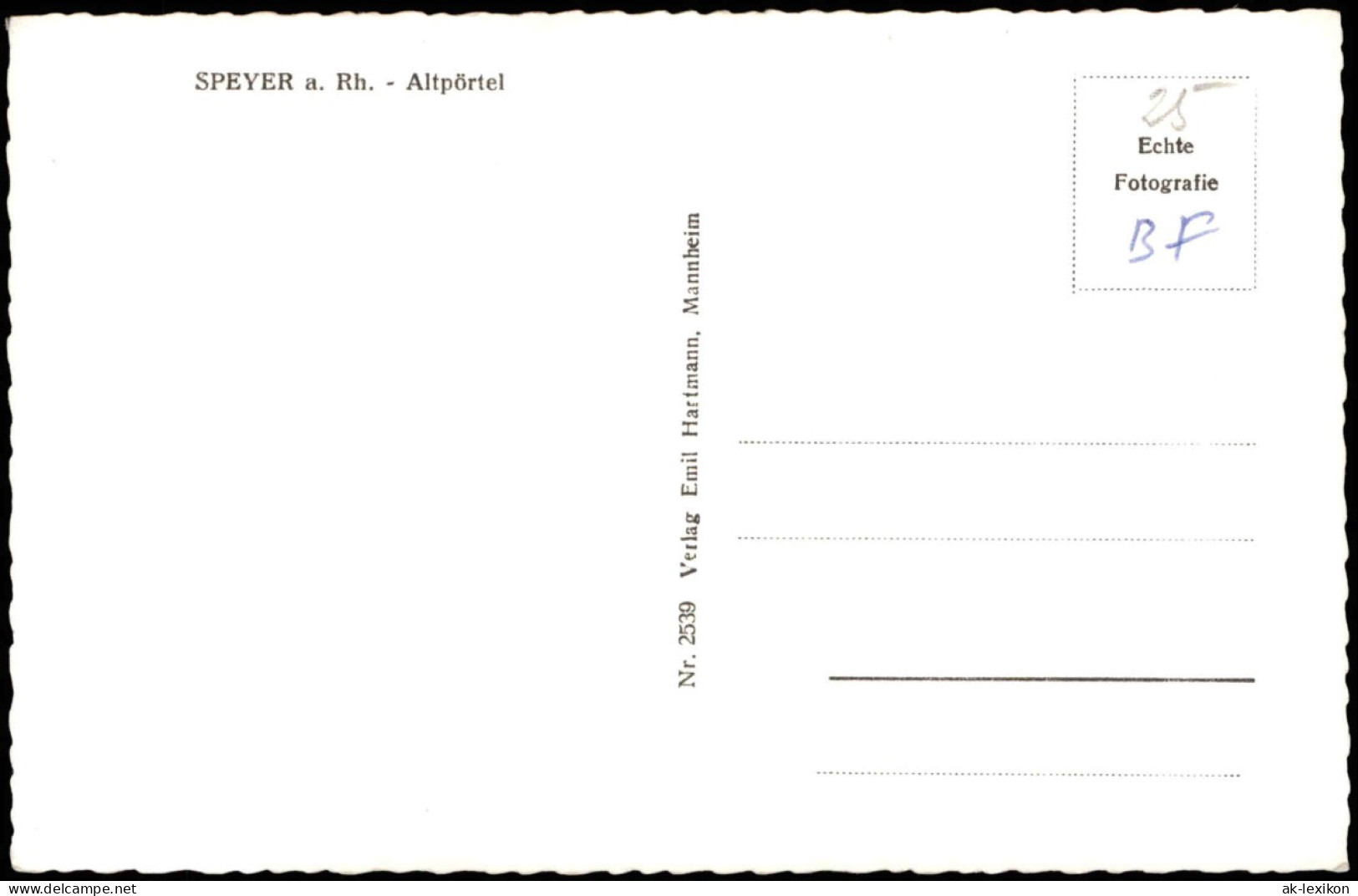 Ansichtskarte Speyer Altpörtel, Strassen Ansicht, Autos U.a. VW Käfer 1960 - Speyer