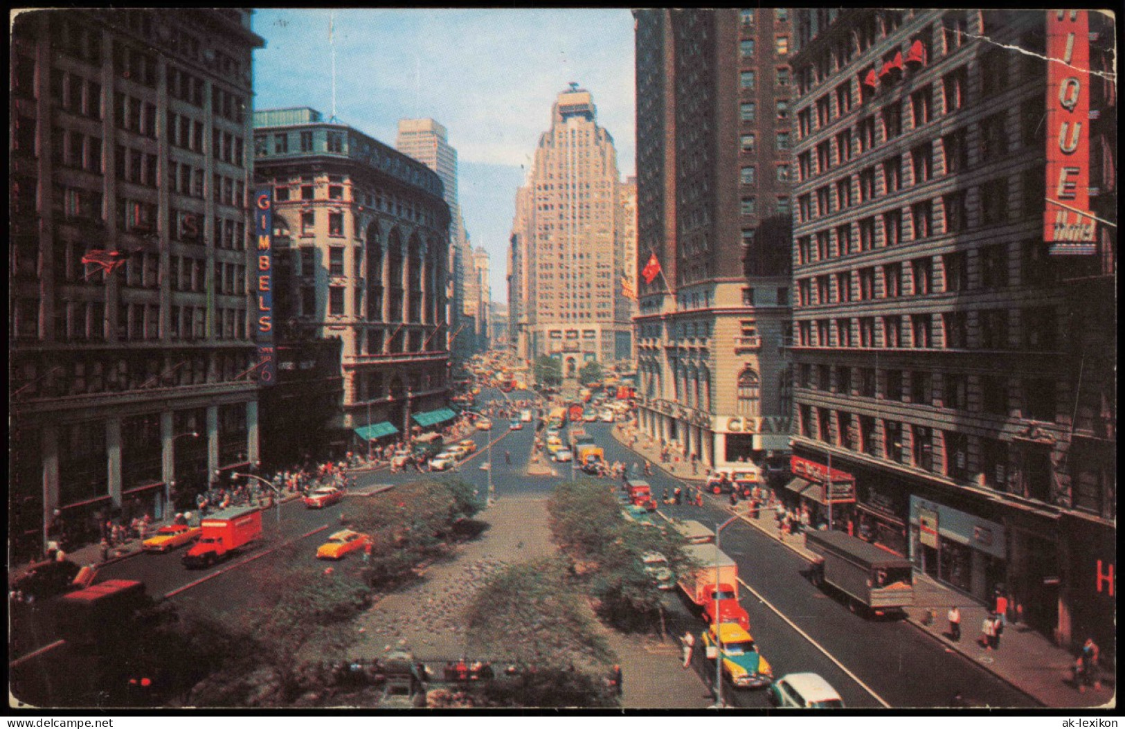 New York City Herald Square Street View With Most Popular Shopping Centers 1956 - Sonstige & Ohne Zuordnung