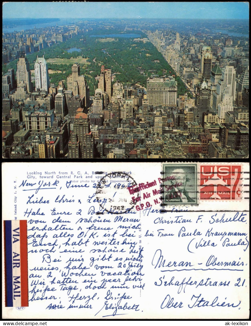 Manhattan-New York City Central Park Manhattan Panorama-Ansicht 1962 - Other & Unclassified