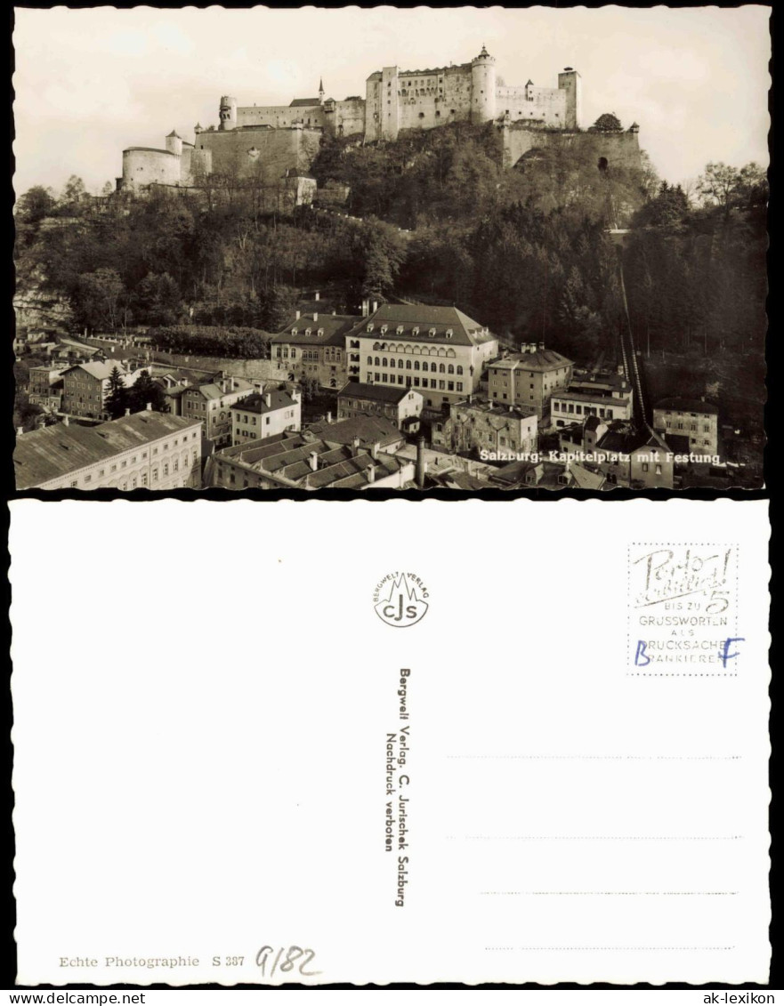 Salzburg Festung Hohensalzburg Gesamtansicht Von Der Stadt Aus 1960 - Other & Unclassified