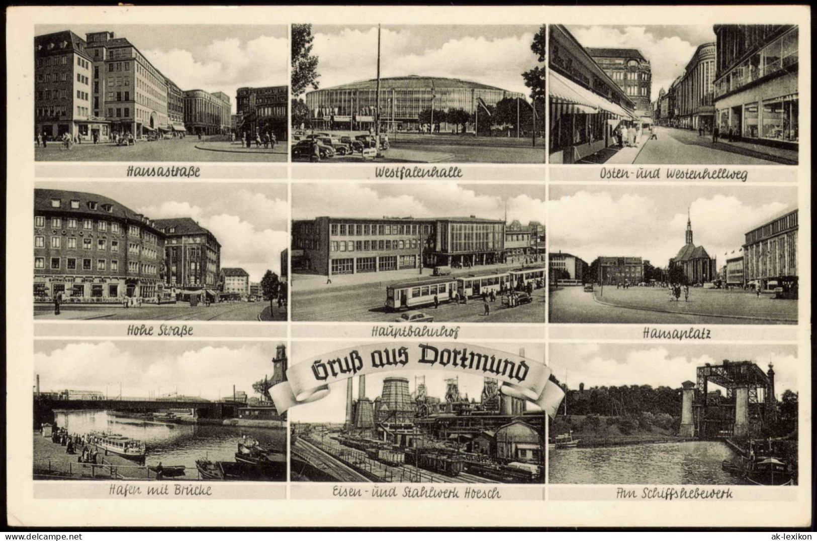 Dortmund   U.a. Hansaplatz Hauptbahnhof Westfalenhalle Hohe Straße 1950 - Dortmund