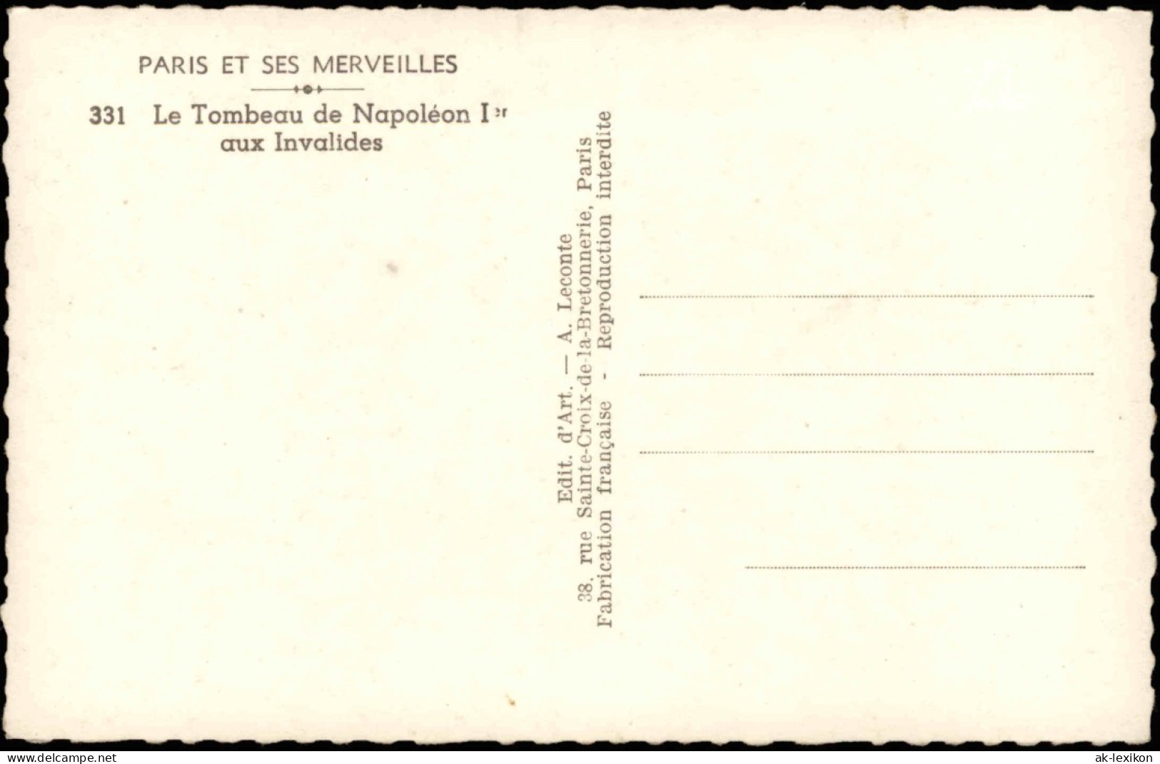 CPA Paris Denkmal Le Tombeau De Napoléon Ier Aus Invalides 1950 - Andere & Zonder Classificatie