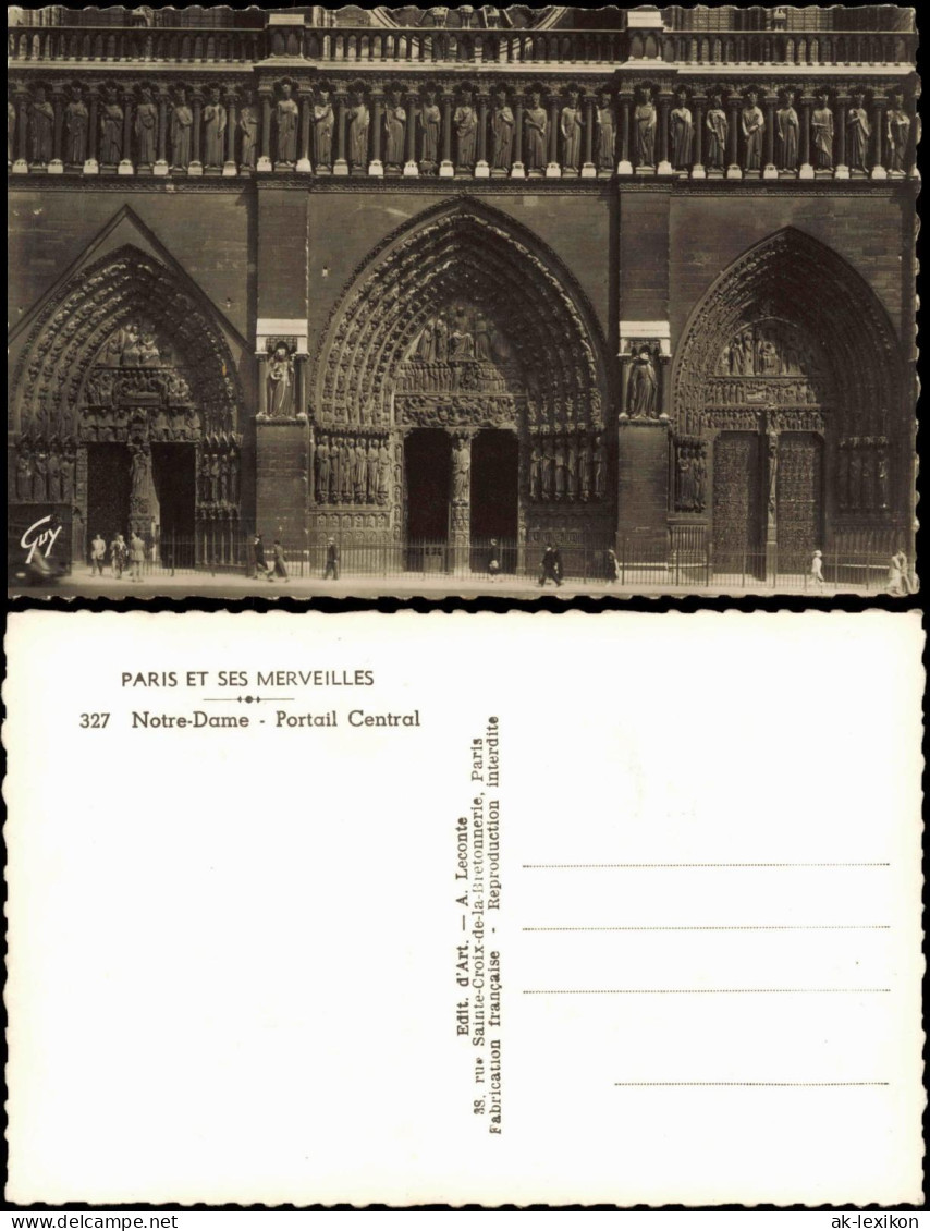 CPA Paris Notre-Dame Portail Central 1950 - Notre Dame Von Paris